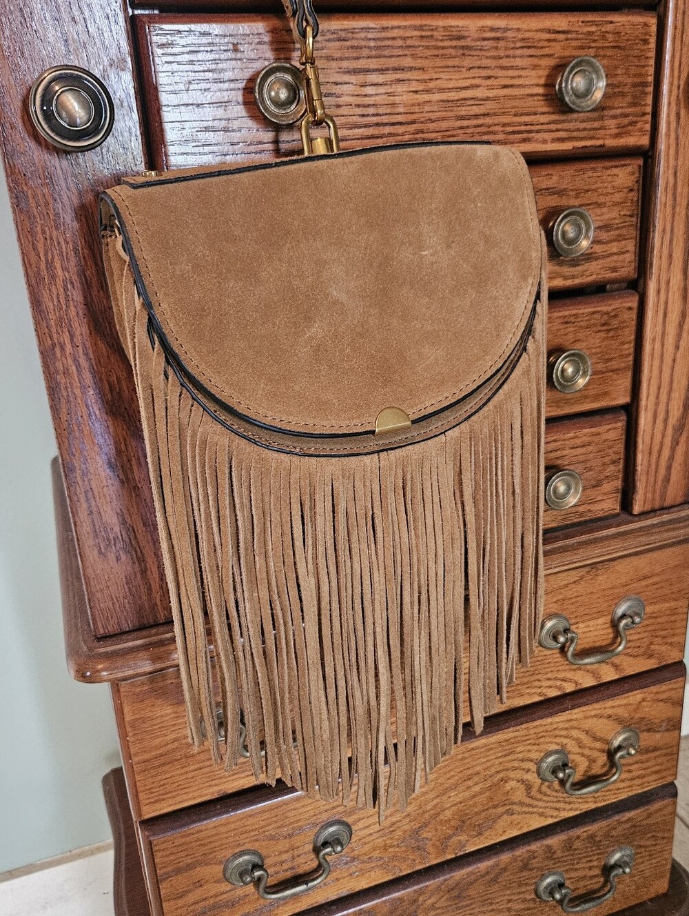 SUADE HIPPIE BAG, SUADE WRISTLET,